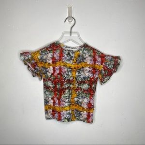MOLO Floral Flutter Sleeve Top